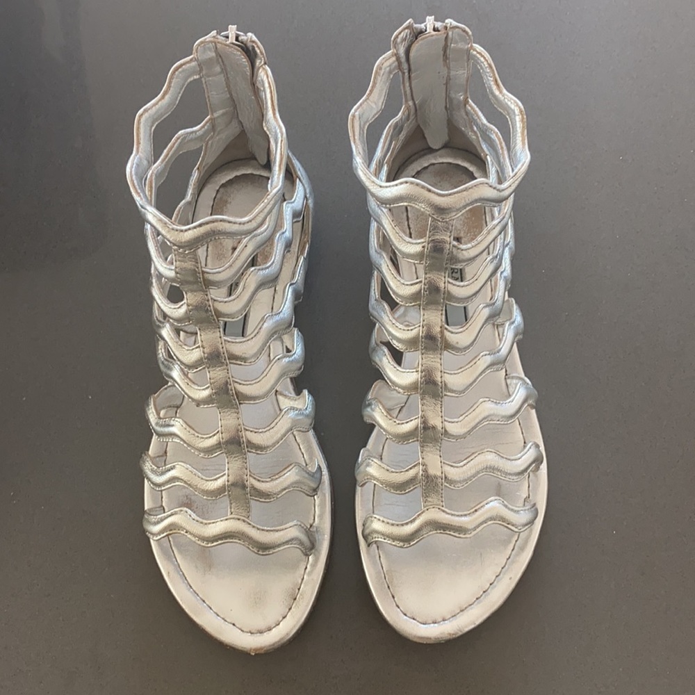 Prada Gladiator sandals in silver leather